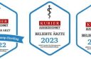 Drei Auszeichnungen des Kurier für beliebte Ärzte der Jahre 2022, 2023 und 2024, verliehen vom IMWF Institut für Management und Wirtschaftsforschung.